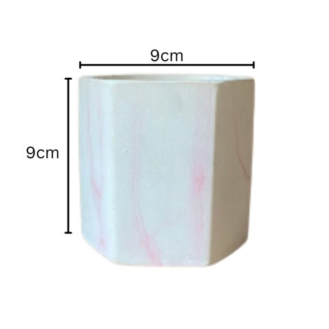 Marble effect ceramic pot