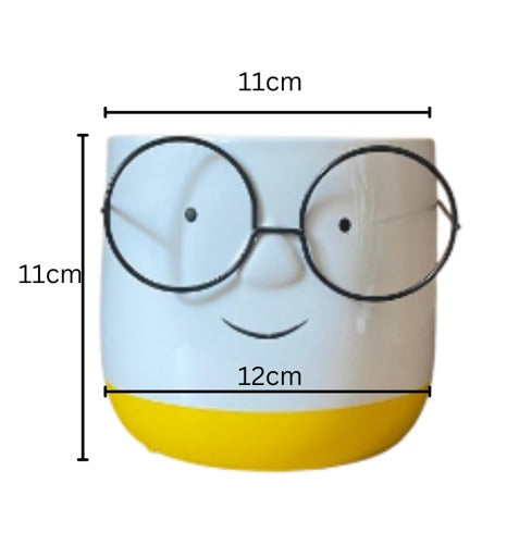 Smarty Face Ceramic Planter