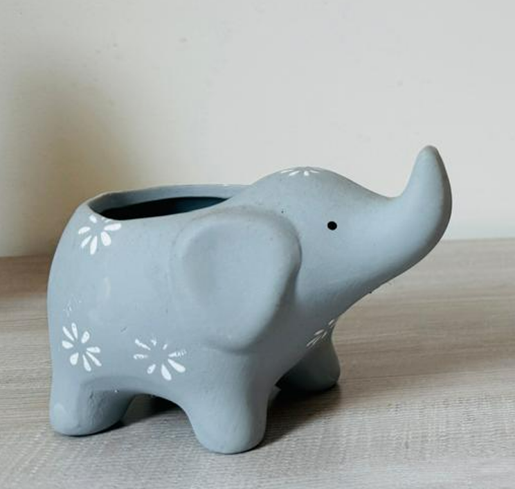 Ceramic Blossom Elephant Planter