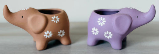 Ceramic Blossom Elephant Planter