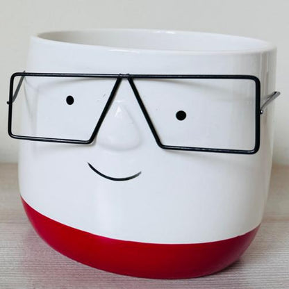 Smarty Face Ceramic Planter