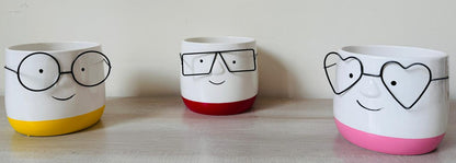 Smarty Face Ceramic Planter