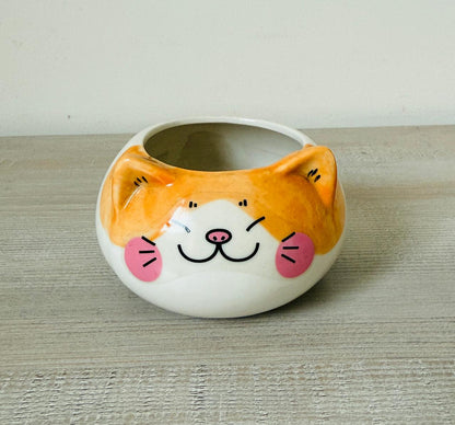 Cute Cat Ceramic Planter