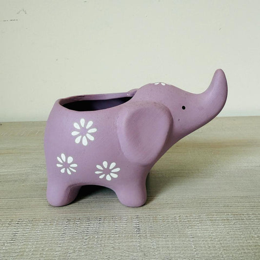 Ceramic Blossom Elephant Planter
