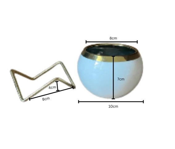 Chic Gold & White Tilted Planter