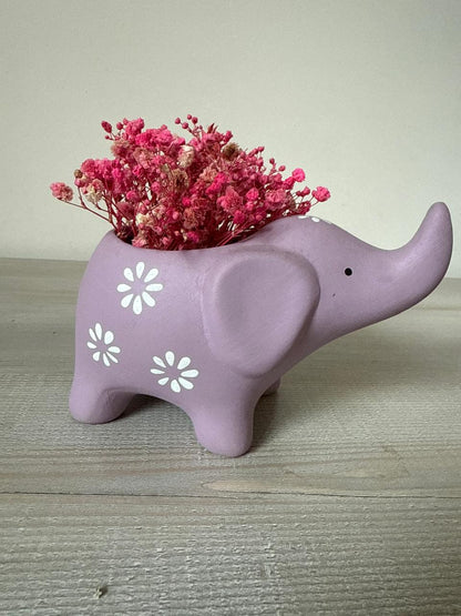 Ceramic Blossom Elephant Planter