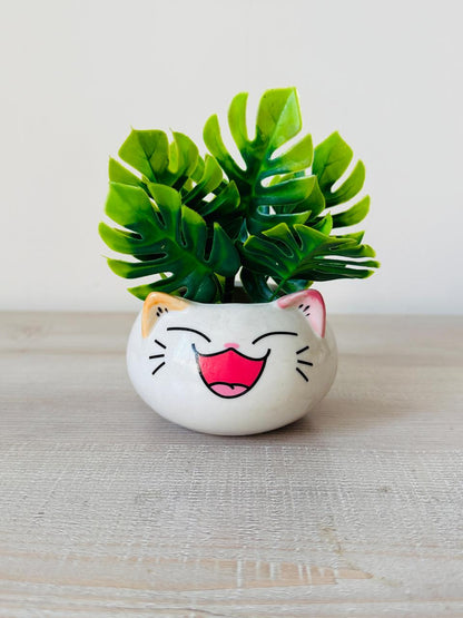 Cute Cat Ceramic Planter