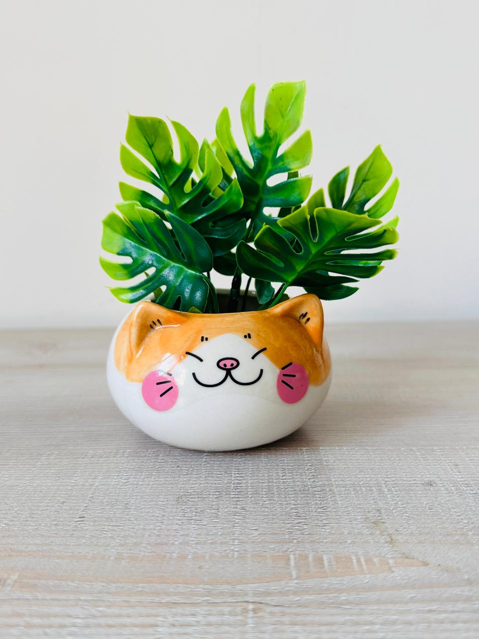 Cute Cat Ceramic Planter