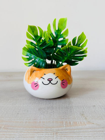 Cute Cat Ceramic Planter